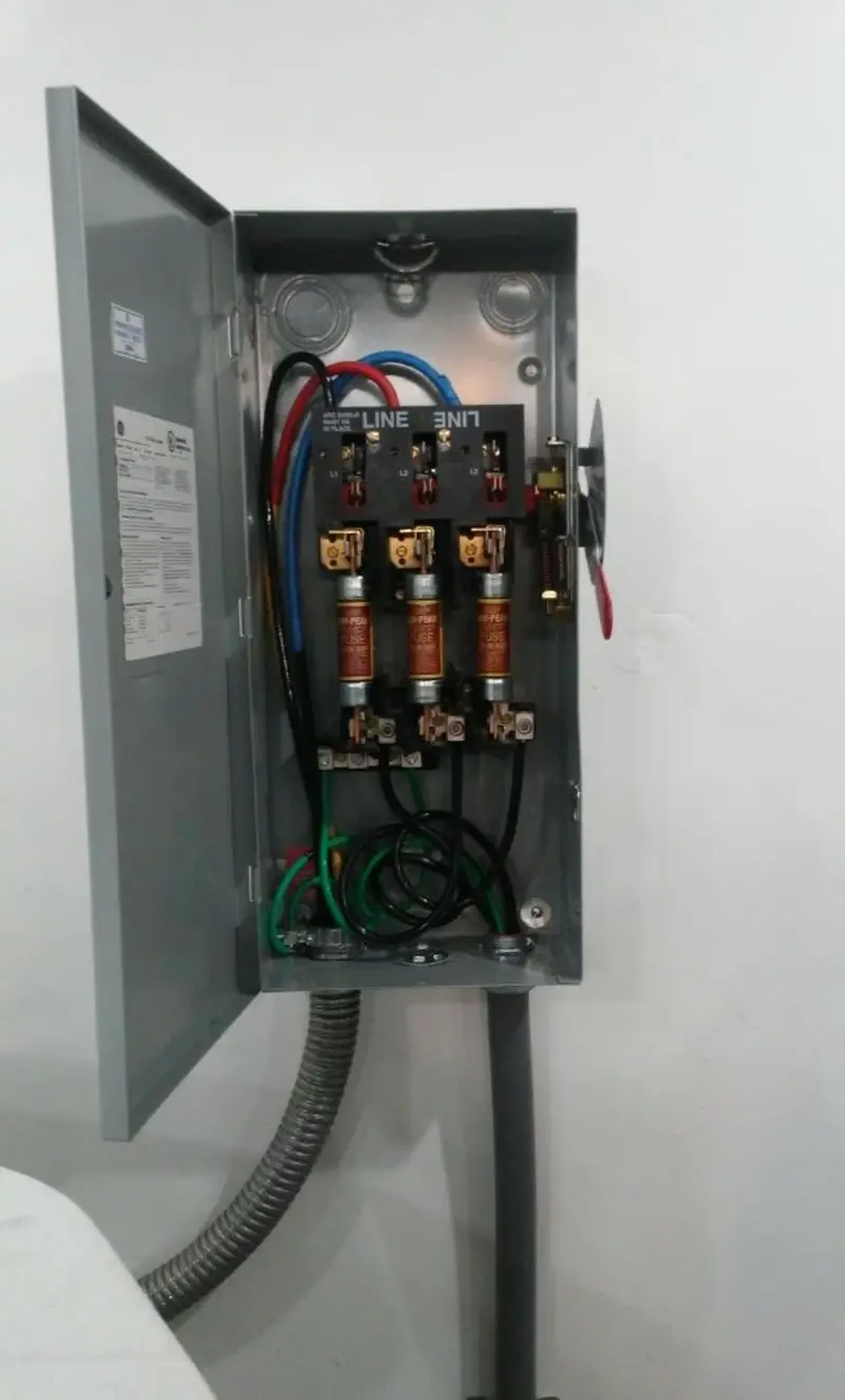 Three-phase disconnect switch installed for Electrical Wiring & Rewiring in Radcliff